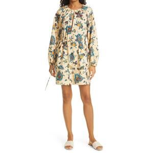 A.L.C. 'Myra' Tan Cotton Long Sleeve Floral Paisley Print Dress Size 2